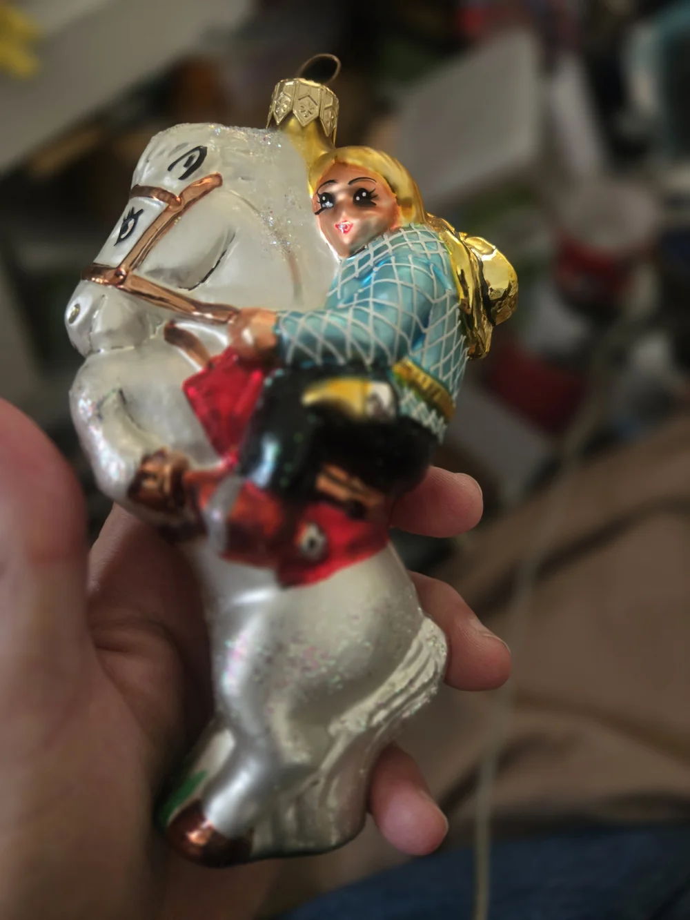 Vintage Radko Cowboy And Indian on Horseback Excellent Condition W Box
